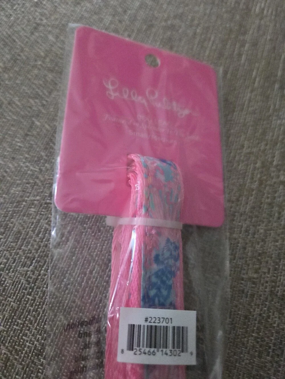 Lilly Pulitzer Pink Floral Dog Leash with Gold Hardware